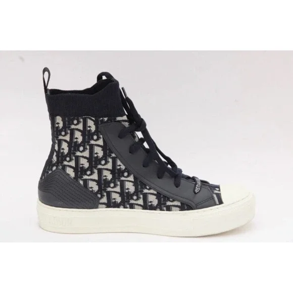 New! Christian Dior Walk'n'Dior ObliqueTechnical Sneakers Deep Blue Size 39.5 - Picture 2 of 9